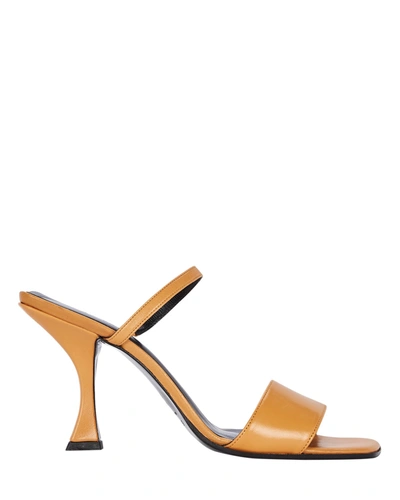 Shop By Far Nayla Leather Slide Sandals In Orange