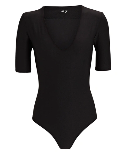 Shop Alix Nyc Ludlow V-neck Bodysuit In Black