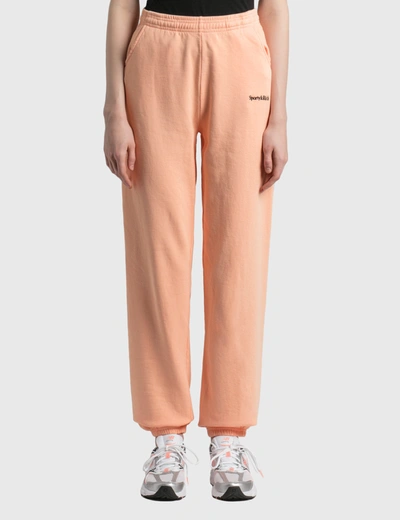 Shop Sporty And Rich Serif Logo Sweat Pants In Pink