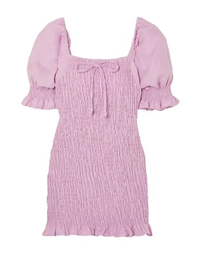 Shop Faithfull The Brand Woman Mini Dress Light Purple Size 8 Linen