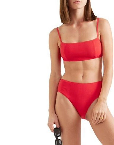 Shop Ganni Bikini Tops In Red