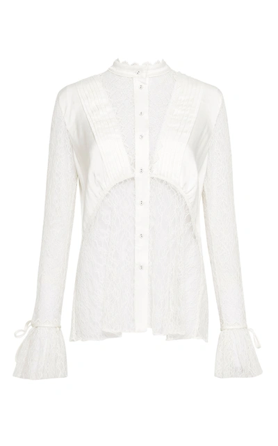 Shop Aje Women's Veil Lace Button-down Shirt In White