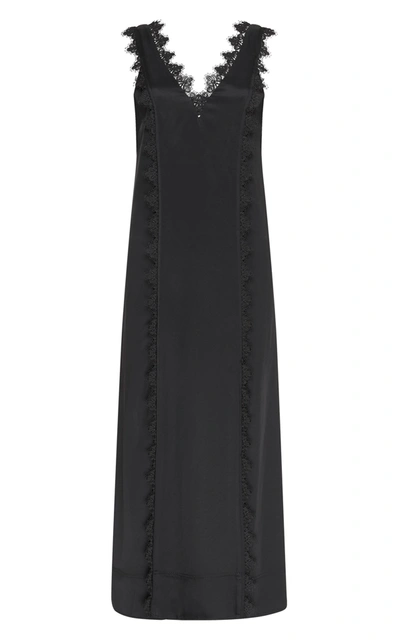 Shop Aje Women's Veil Lace-trimmed Satin Dress In Black