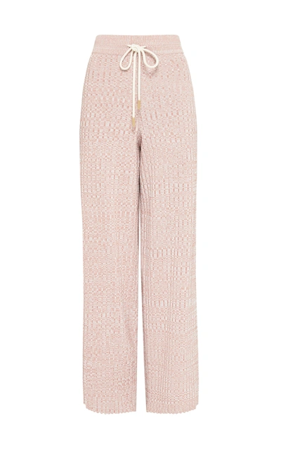 Shop Aje Women's Jessa Drawstring Knit Straight-leg Pants In Pink