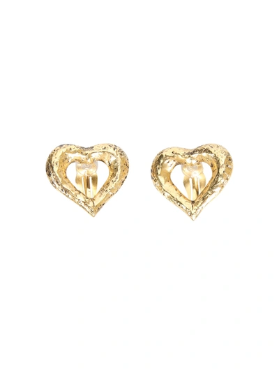 Shop Saint Laurent Clip Earrings In Oro