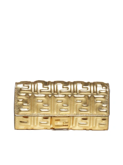 Shop Fendi Wallet In Oro Oro Vibrato