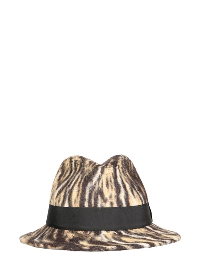 Shop Saint Laurent Wide-brimmed Hat In Animalier