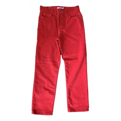 Pre-owned Levi's Red Suede Trousers