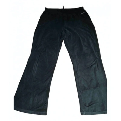 Pre-owned Diadora Velvet Straight Pants In Black