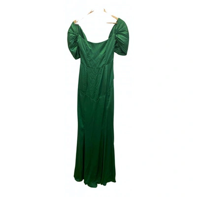 Pre-owned De La Vali Green Silk Dress