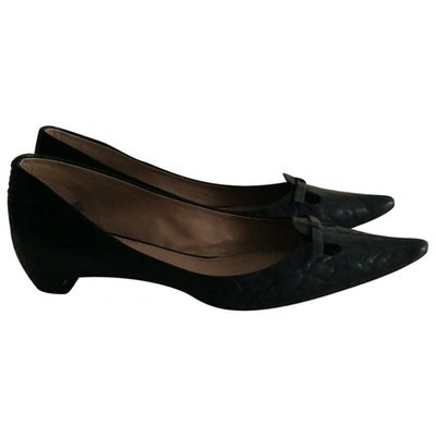 Pre-owned Marc Jacobs Leather Ballet Flats In Black