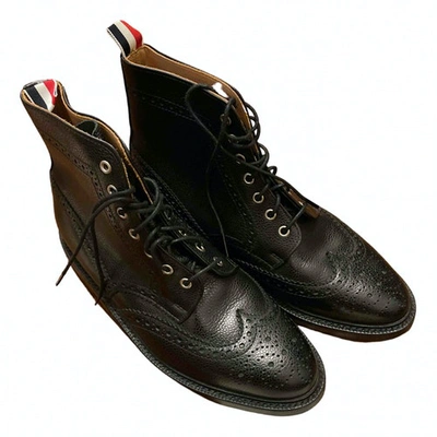 THOM BROWNE Pre-owned Leather Boots In Black
