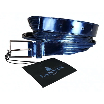 Pre-owned Lanvin Leather Belt In Blue