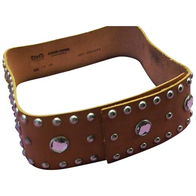 Pre-owned Dolce & Gabbana Beige Leather Belt