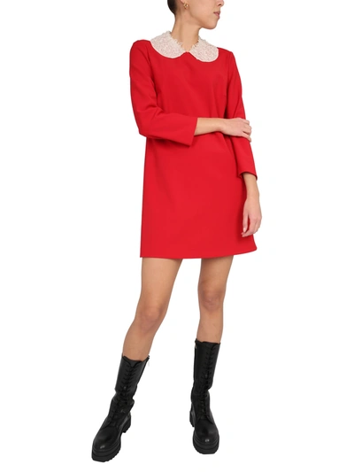 Shop Red Valentino Cady Dress In Rosso