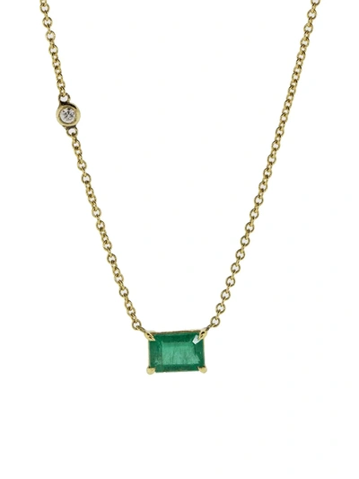 Shop Shay 18kt Yellow Gold Emerald Pendant Necklace
