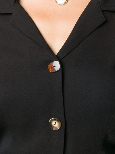 Shop Nanushka Long-sleeve Button Down Blouse In Black