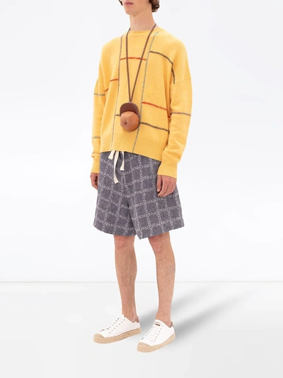 Shop Jw Anderson Patchwork-style Knit Jumper In Yellow