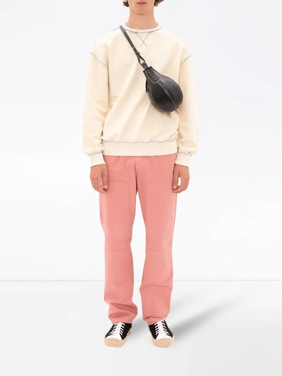 Shop Jw Anderson Tonal Panel Straight-leg Jeans In Pink