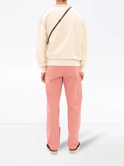Shop Jw Anderson Tonal Panel Straight-leg Jeans In Pink