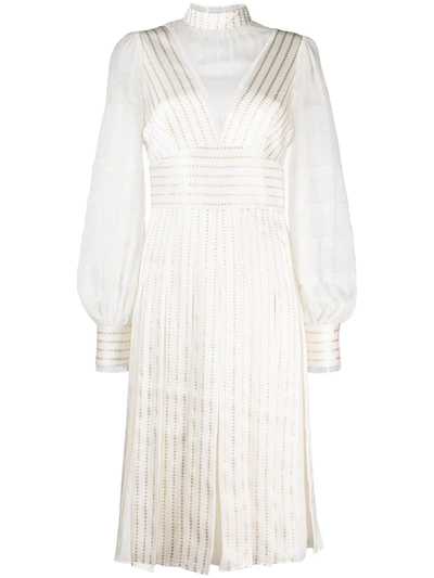 Shop Temperley London Eddie Sleeved Dress In Neutrals