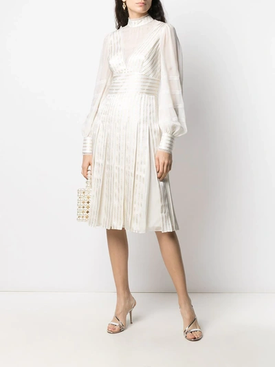 Shop Temperley London Eddie Sleeved Dress In Neutrals