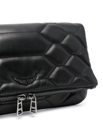 Zadig & Voltaire Rock Mat Scale Clutch Bag In Black | ModeSens