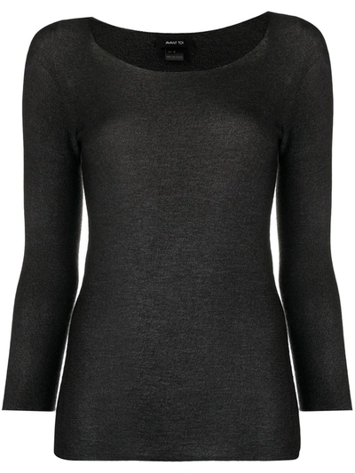 Shop Avant Toi Fine Knit Top In Black