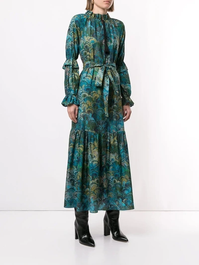 Shop Cynthia Rowley Sanibel Marble-print Dress In Blue