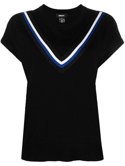 Shop Dkny Knitted T-shirt In Black