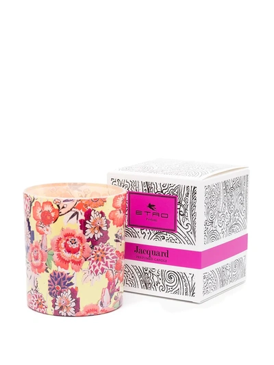 Shop Etro Profumi Jacquard Scented Candle In Yellow