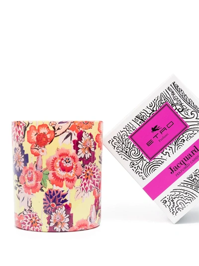 Shop Etro Profumi Jacquard Scented Candle In Yellow