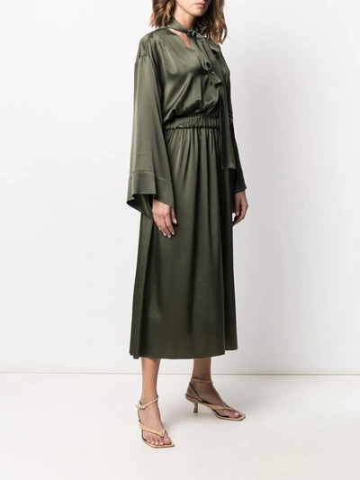 Shop Altea Pussy-bow Mid-length Dress In Green