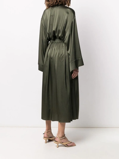Shop Altea Pussy-bow Mid-length Dress In Green