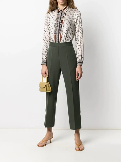 Shop Altea Cropped Tailored Trousers In Green