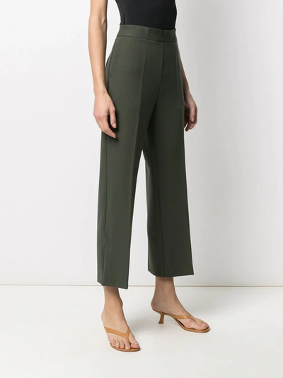 Shop Altea Cropped Tailored Trousers In Green