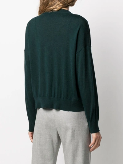 Altea Knitted Virgin Wool Cardigan In Green