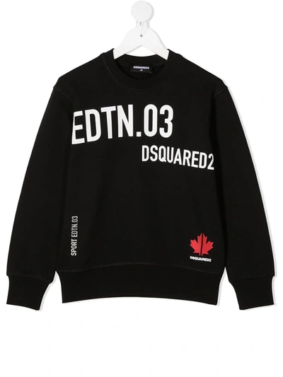 Shop Dsquared2 Multi-logo Print Sweatshirt In Black