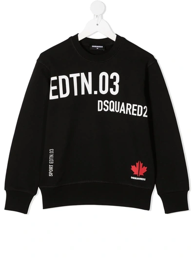 Dsquared2 Multi-logo Print Sweatshirt In Black