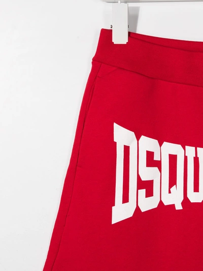 Shop Dsquared2 Logo-print Track Shorts In Red