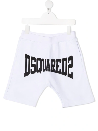 Dsquared2 Contrasting Print Bermuda Shorts In White In White