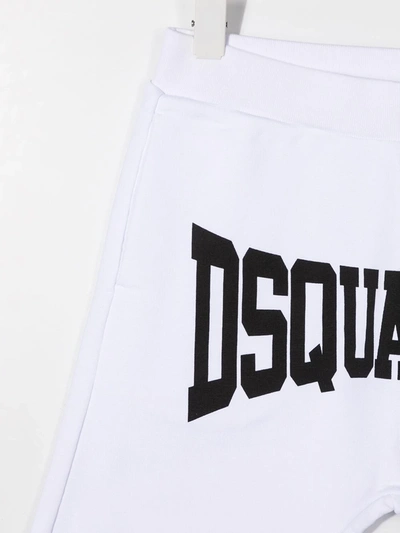 Shop Dsquared2 Logo-print Track Shorts In White