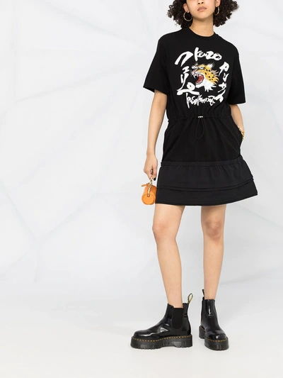 Shop Kenzo X Kansaiyamamoto T-shirt Dress In Black