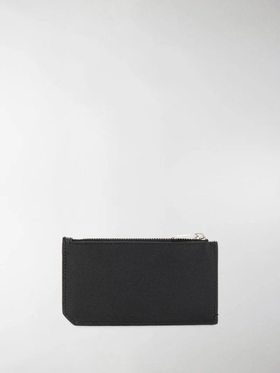 Shop Saint Laurent Leather Credit Card Holder In Black