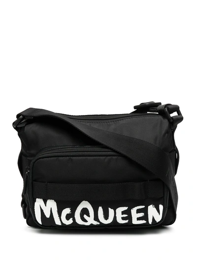 Shop Alexander Mcqueen Logo Bag In Black