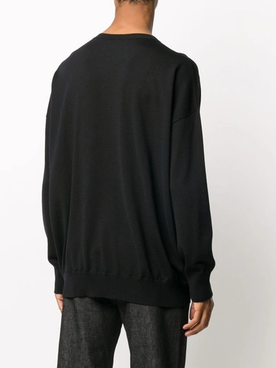 Shop Loewe Anagram Stitch Sweater In Black