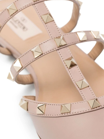 Shop Valentino Rockstud Leather Mule In Pink