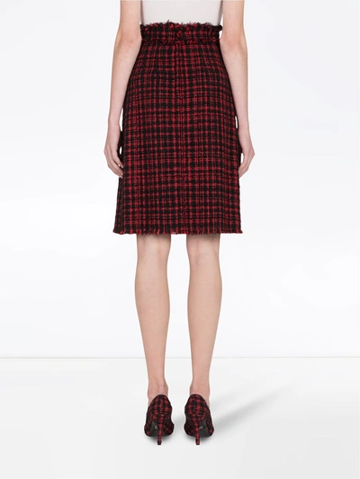 Shop Dolce & Gabbana Wool Skirt In Red