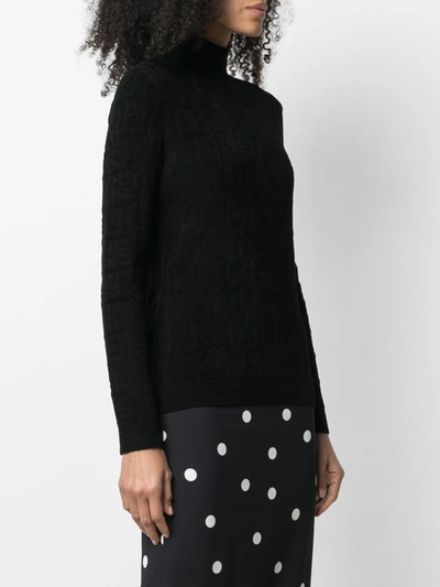 Shop Fendi Velvet Sweater In Black