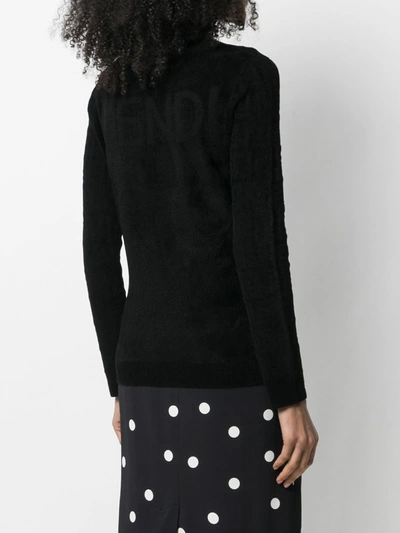 Shop Fendi Velvet Sweater In Black